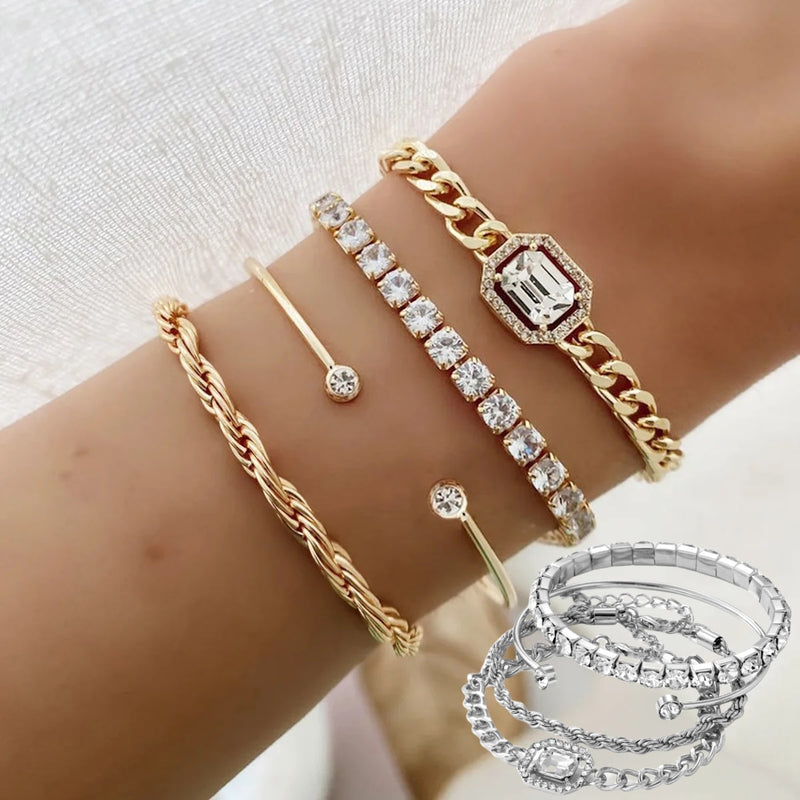 CLARA · Set di 4 Bracciali di Cristallo